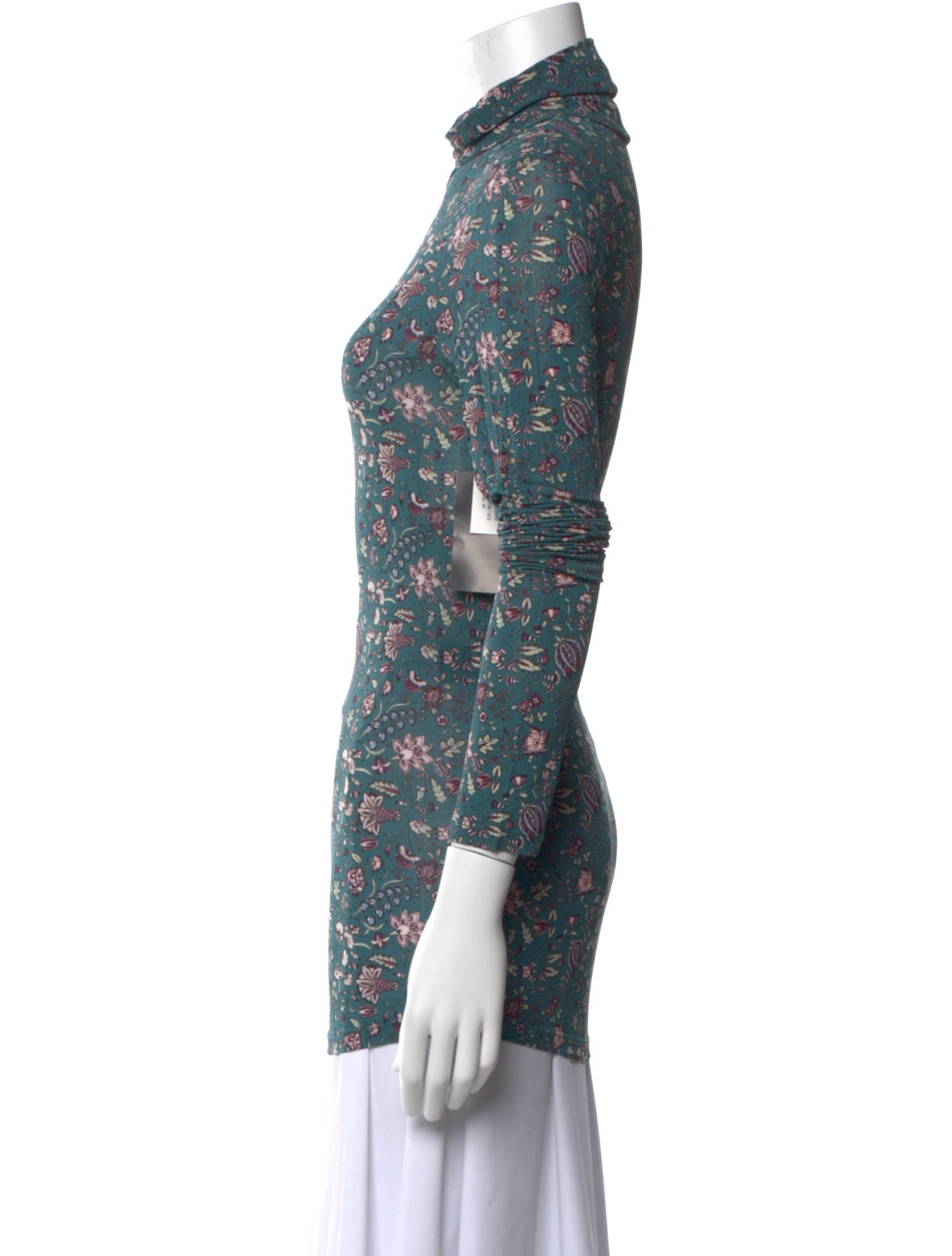 Isabel Marant Floral Print Mock Neck Button-Up Top w/ Tags