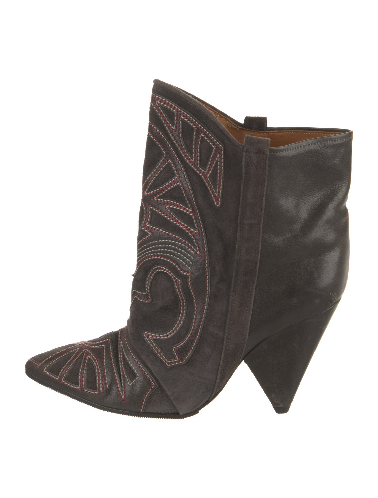 Isabel Marant Suede Embroidered Accent Boots
