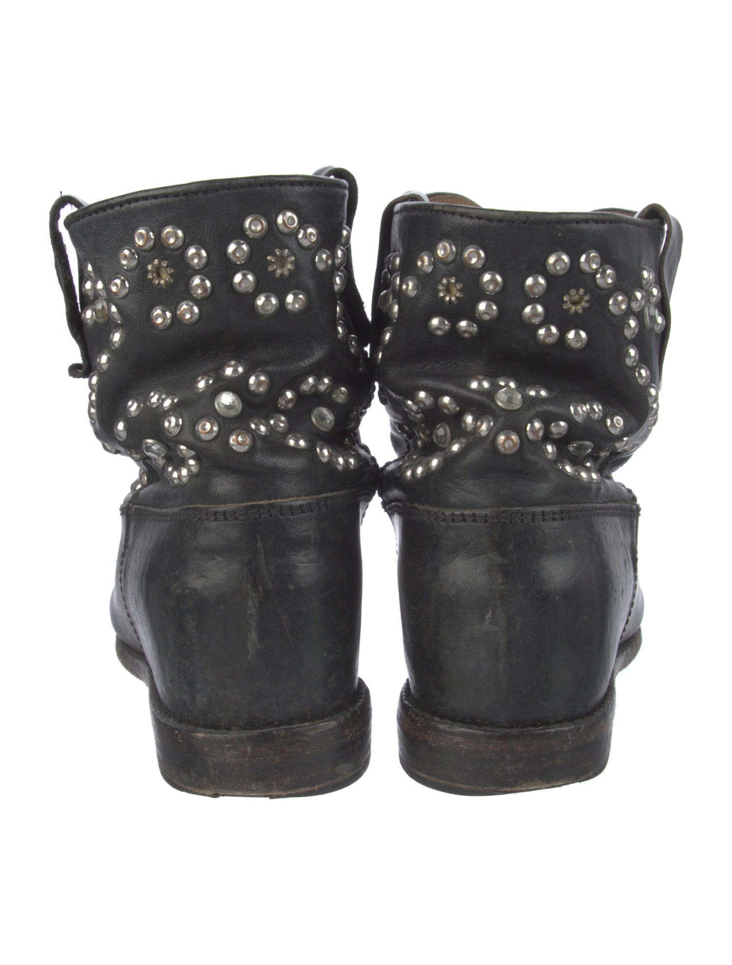 Isabel Marant Leather Studded Accents Combat Boots