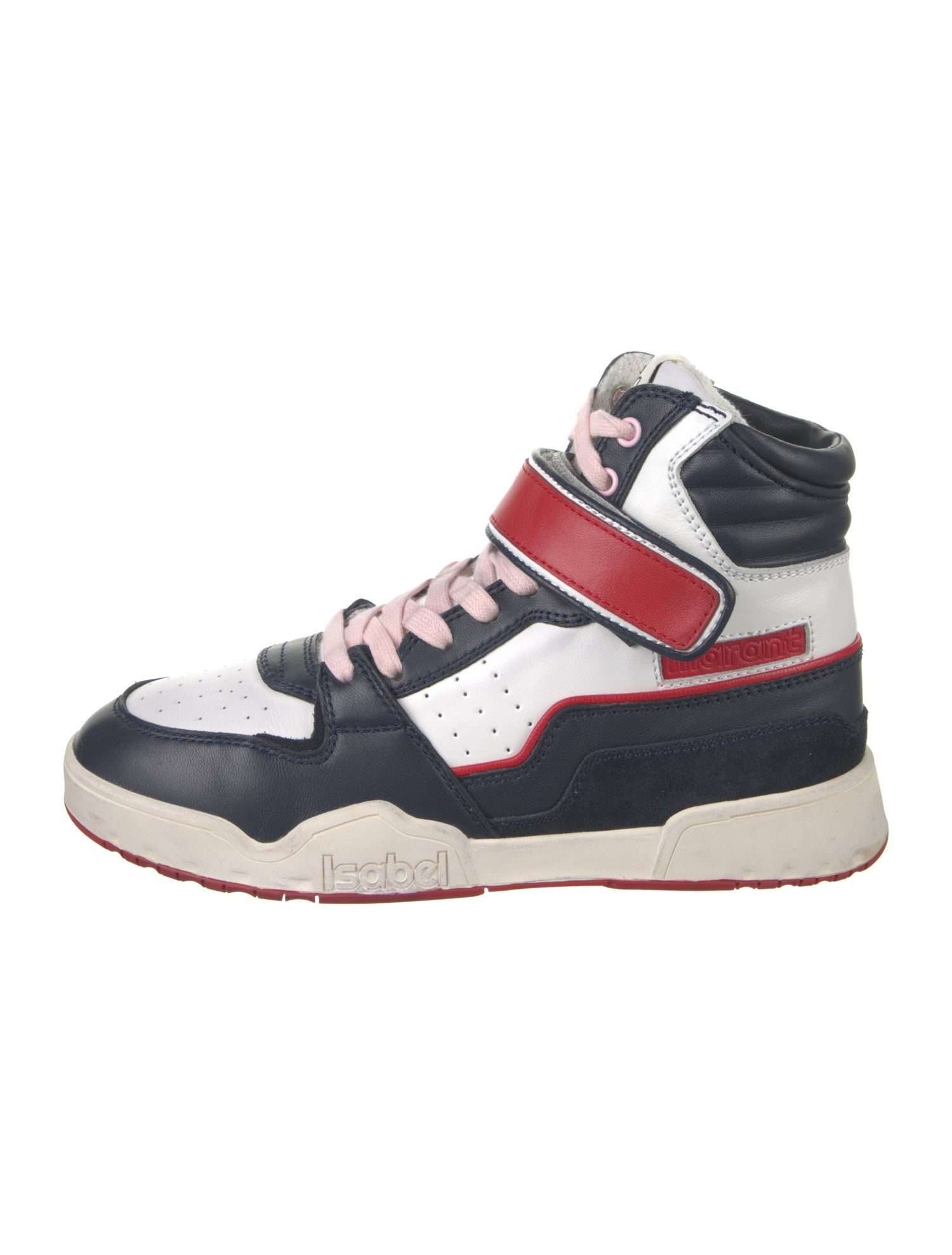 Isabel Marant Leather Colorblock Pattern Sneakers
