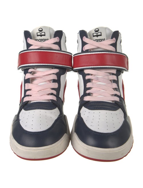 Isabel Marant Leather Colorblock Pattern Sneakers