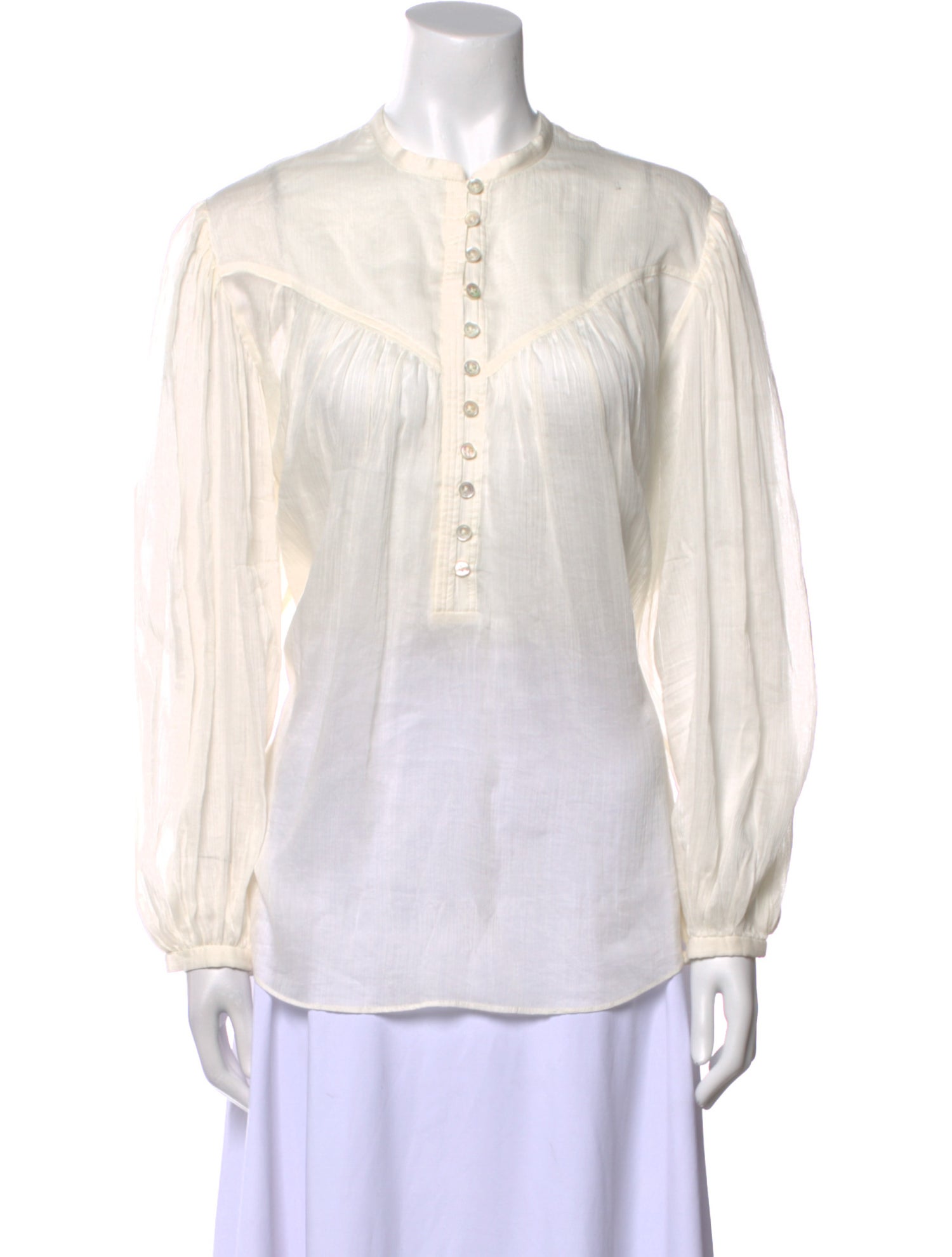 Isabel Marant Mock Neck Long Sleeve Blouse
