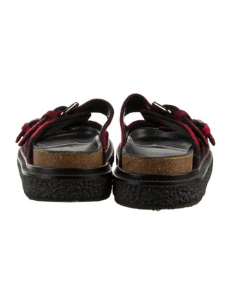 Isabel Marant Wool Plaid Print Slides