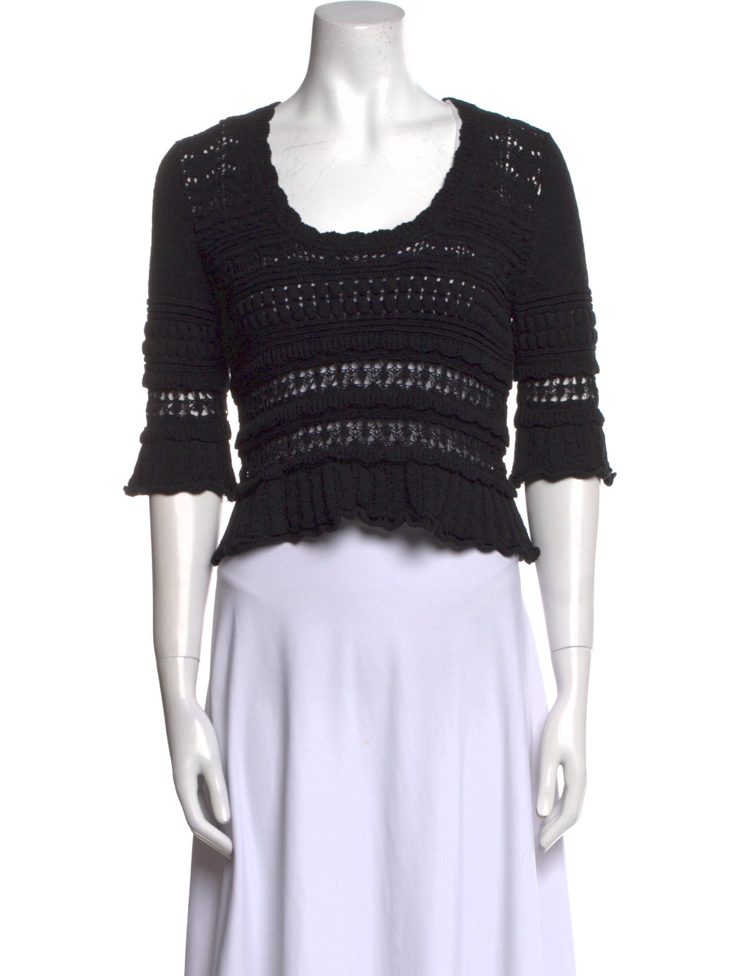 Isabel Marant Scoop Neck Short Sleeve Crop Top