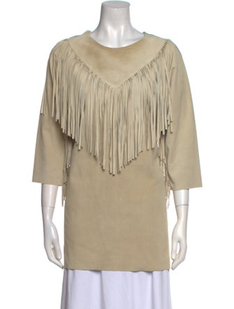 Isabel Marant Calf Leather Crew Neck Tunic