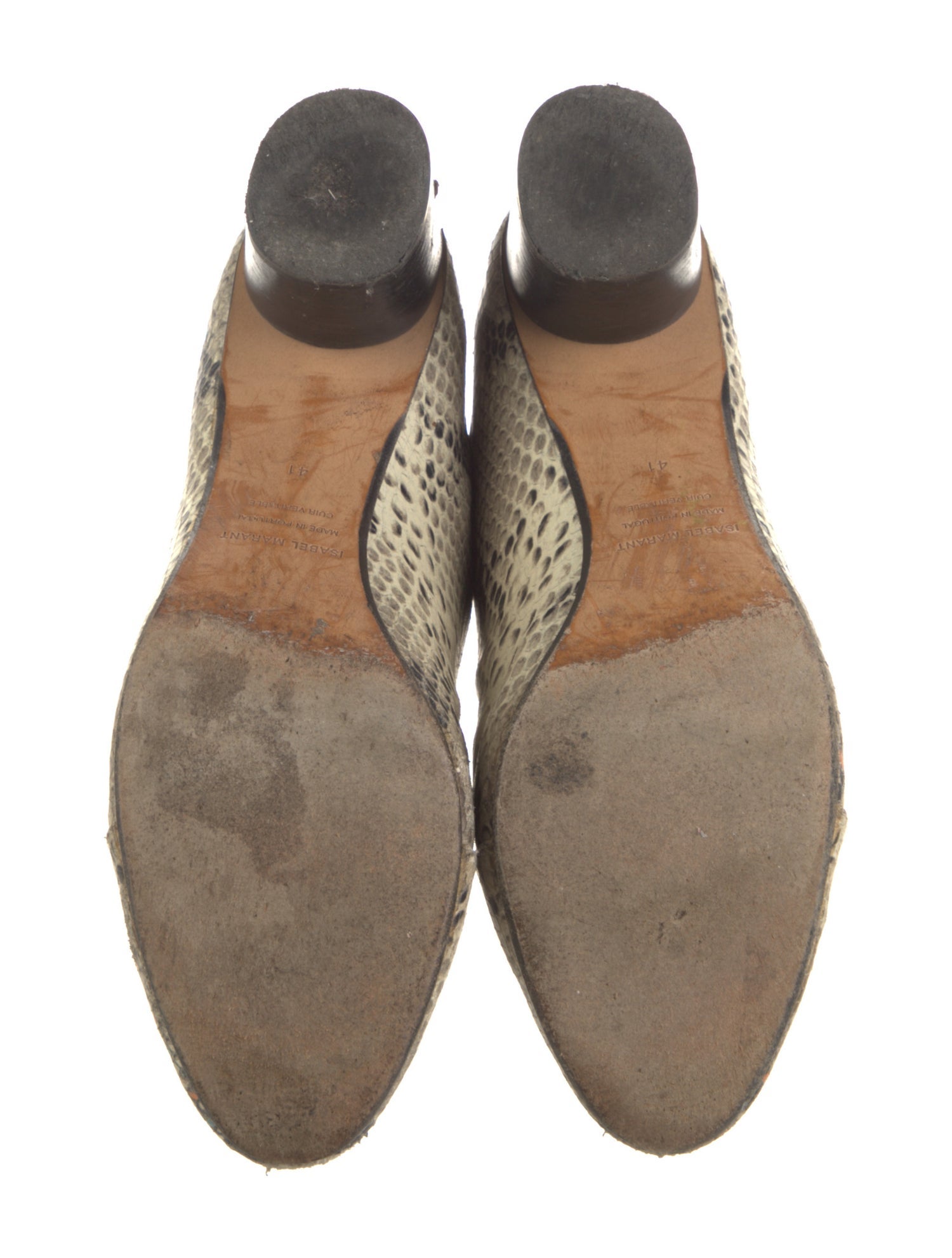 Isabel Marant Leather Animal Print Chelsea Boots