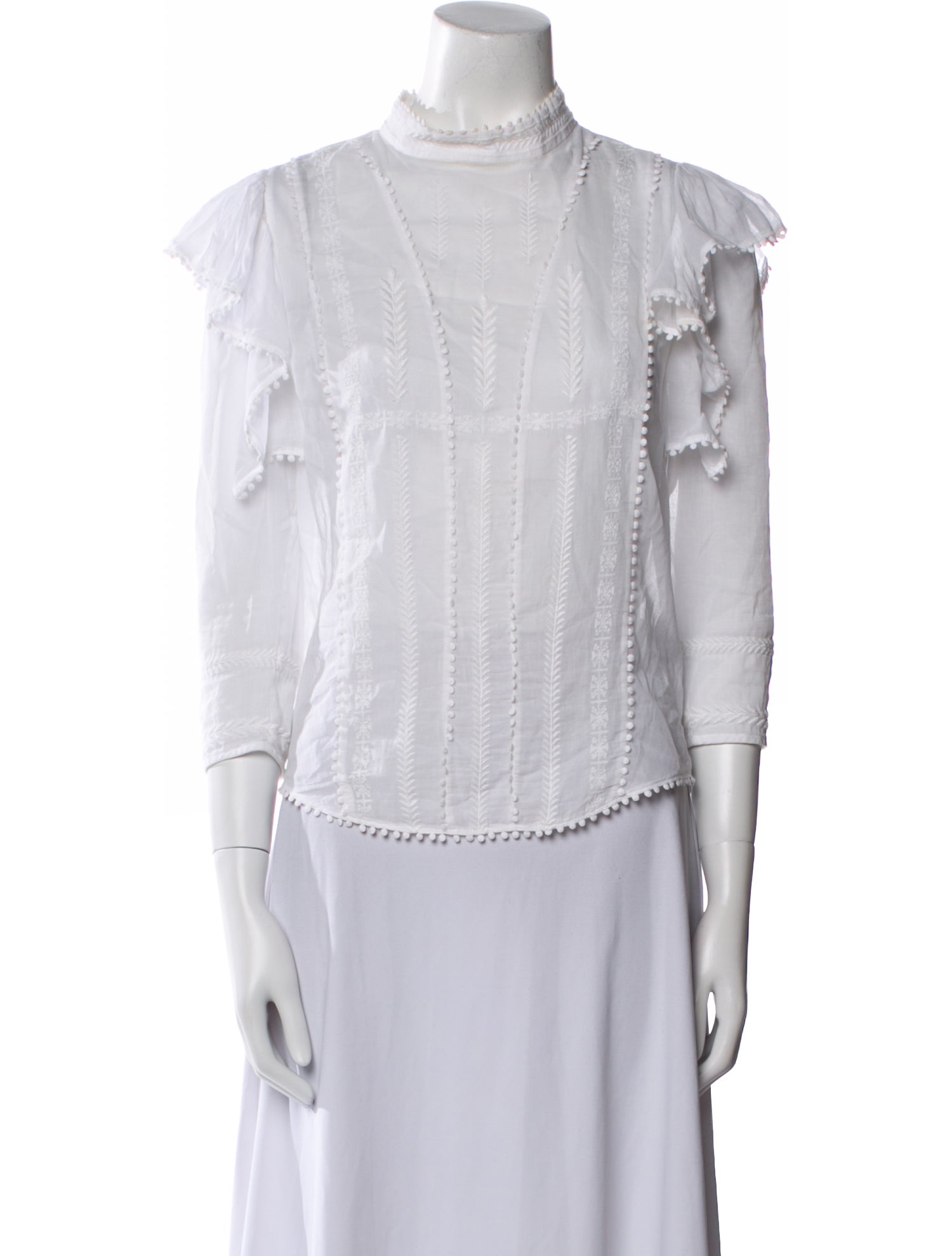 Isabel Marant Mock Neck Short Sleeve Blouse