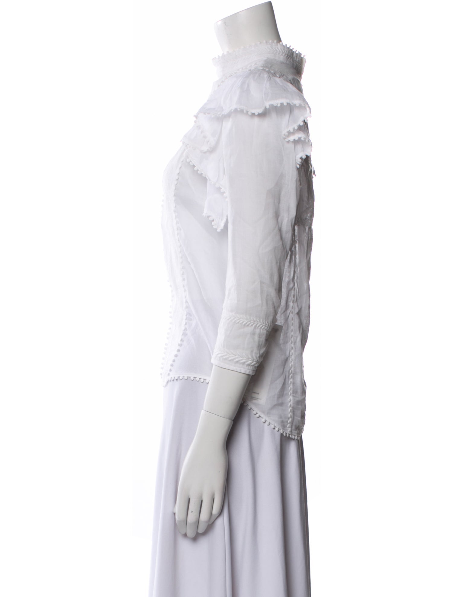 Isabel Marant Mock Neck Short Sleeve Blouse