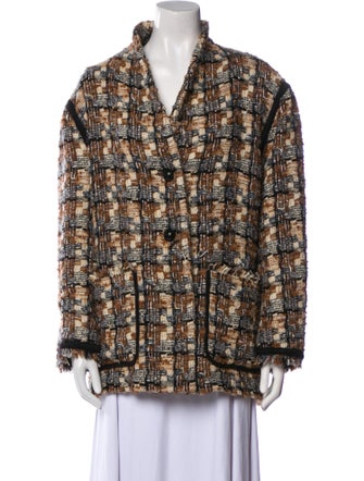 Isabel Marant Wool Plaid Print Coat