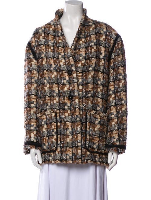 Isabel Marant Wool Plaid Print Coat