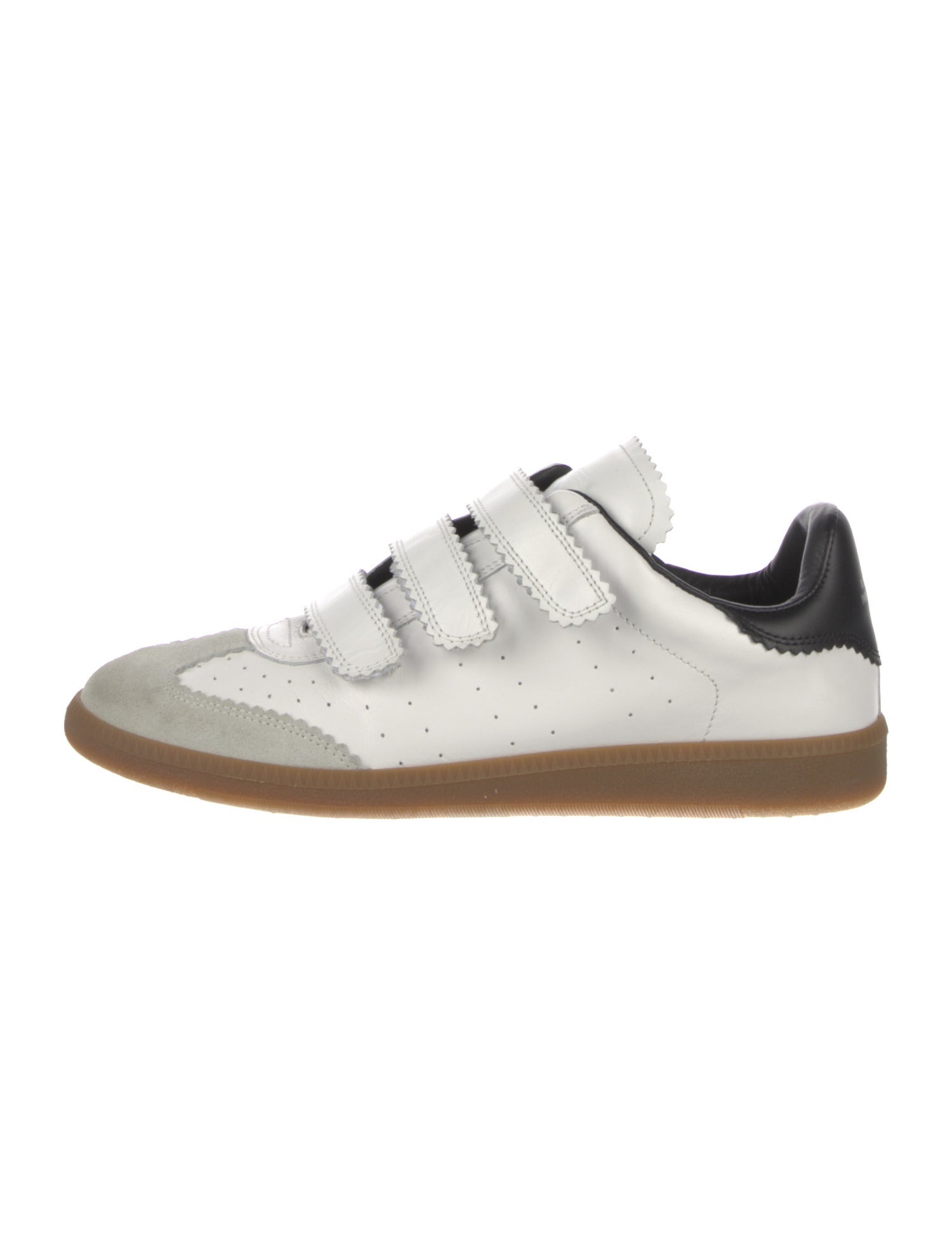 Isabel Marant Leather Colorblock Pattern Sneakers