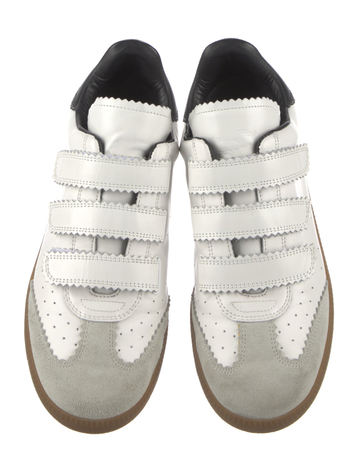 Isabel Marant Leather Colorblock Pattern Sneakers