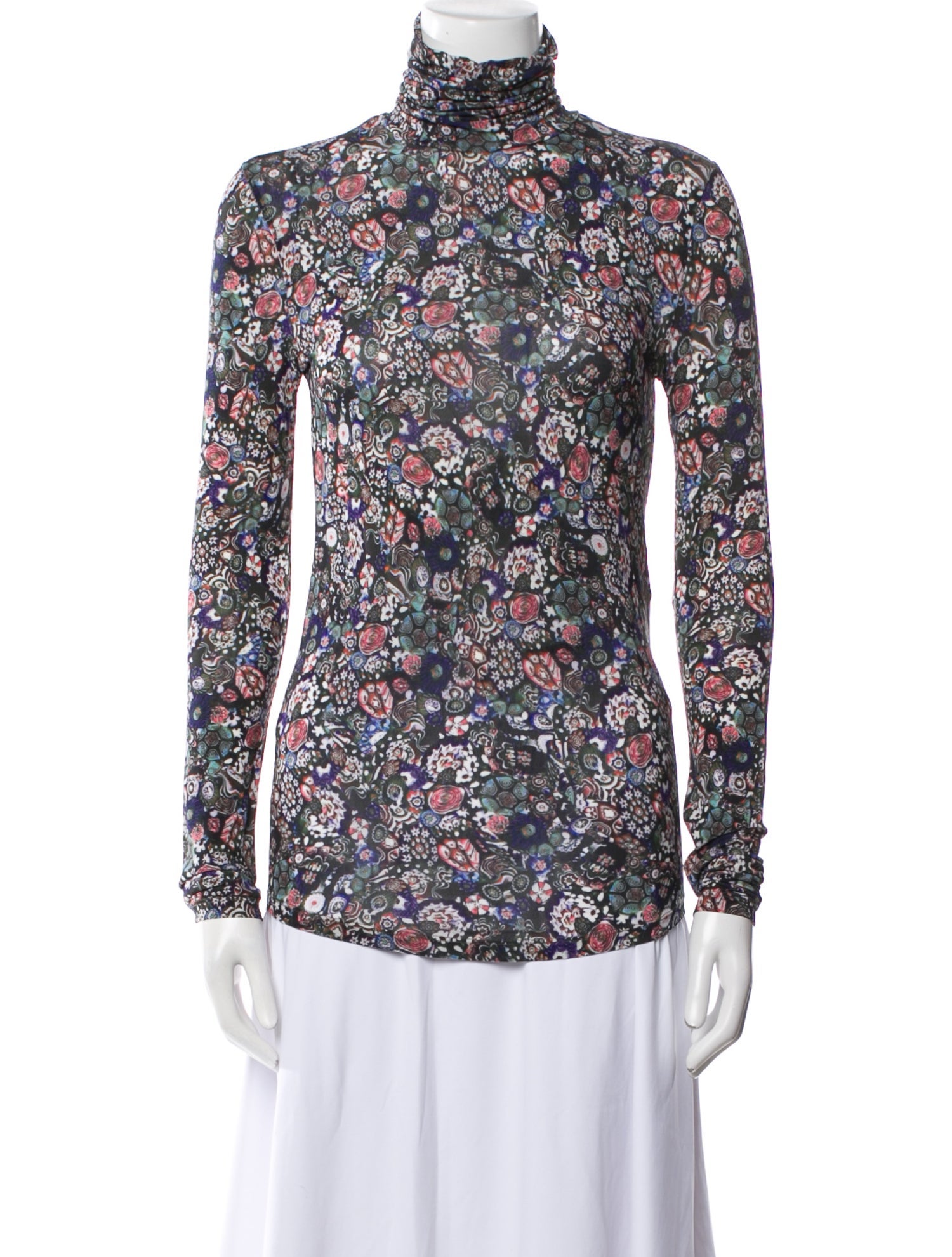 Isabel Marant Floral Print Mock Neck Top