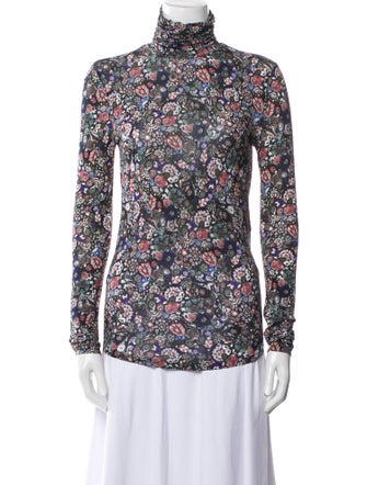 Isabel Marant Floral Print Mock Neck Top