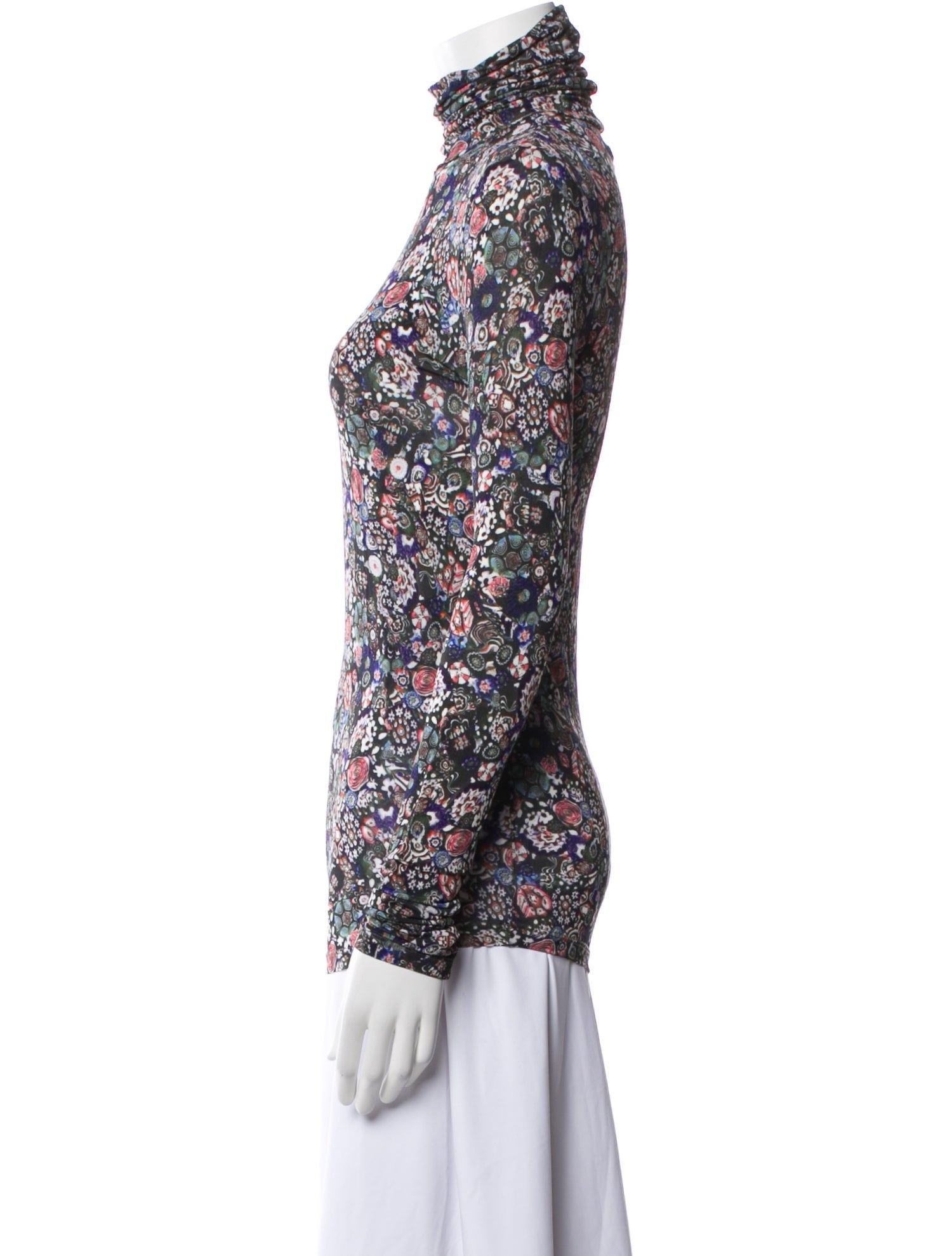 Isabel Marant Floral Print Mock Neck Top