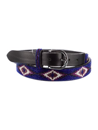 Isabel Marant Leather Beaded Accents Belt