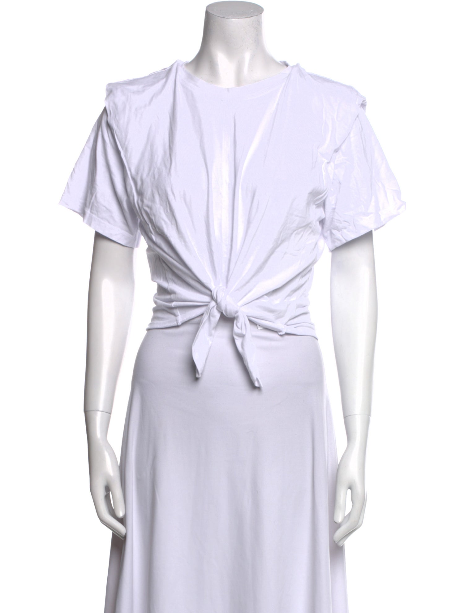 Isabel Marant Bateau Neckline Short Sleeve Crop Top