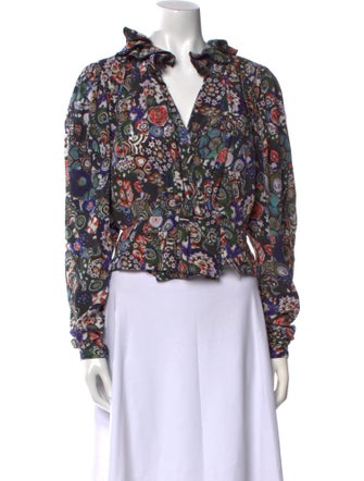 Isabel Marant Silk Floral Print Crop Top