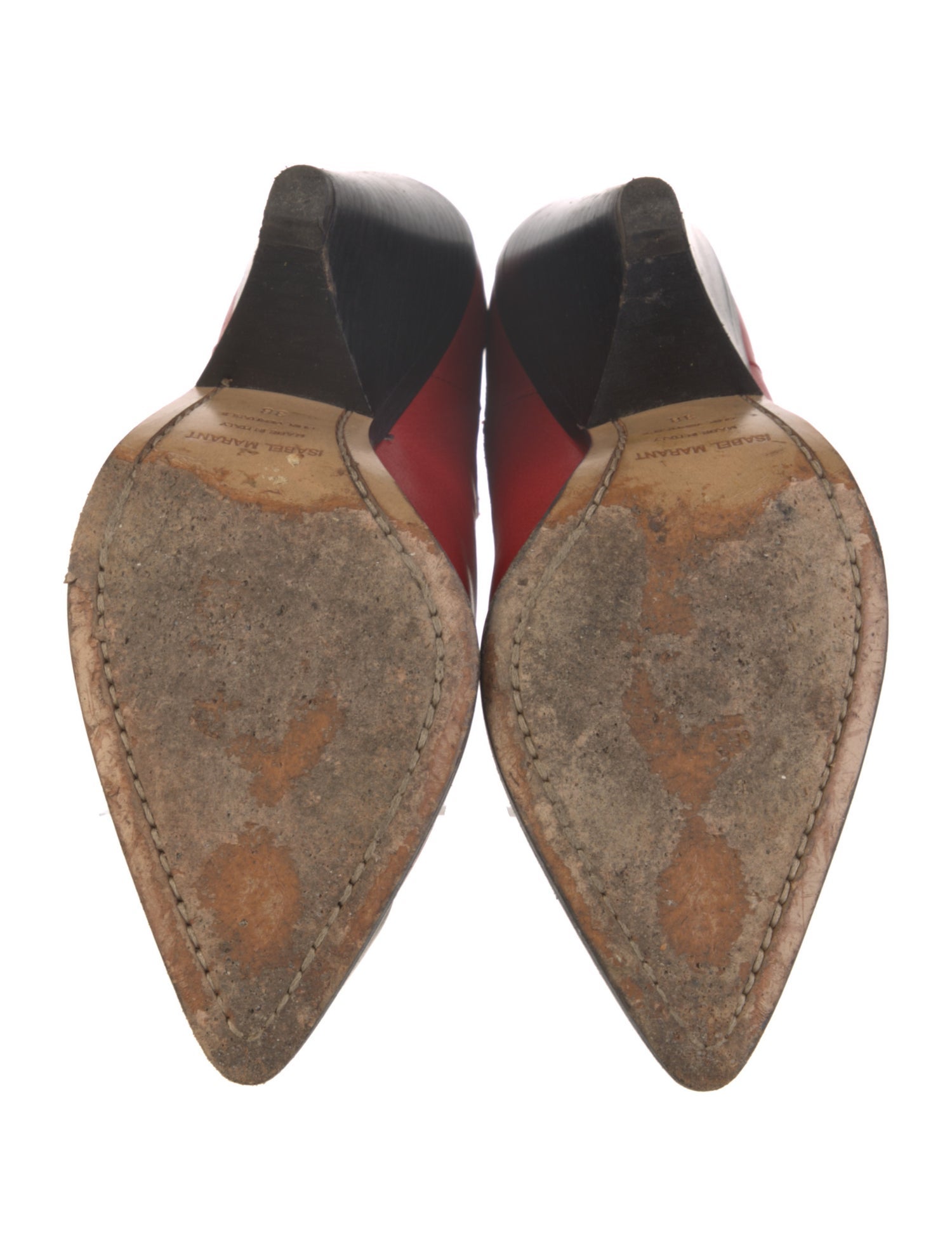 Isabel Marant Leather Colorblock Pattern Chelsea Boots