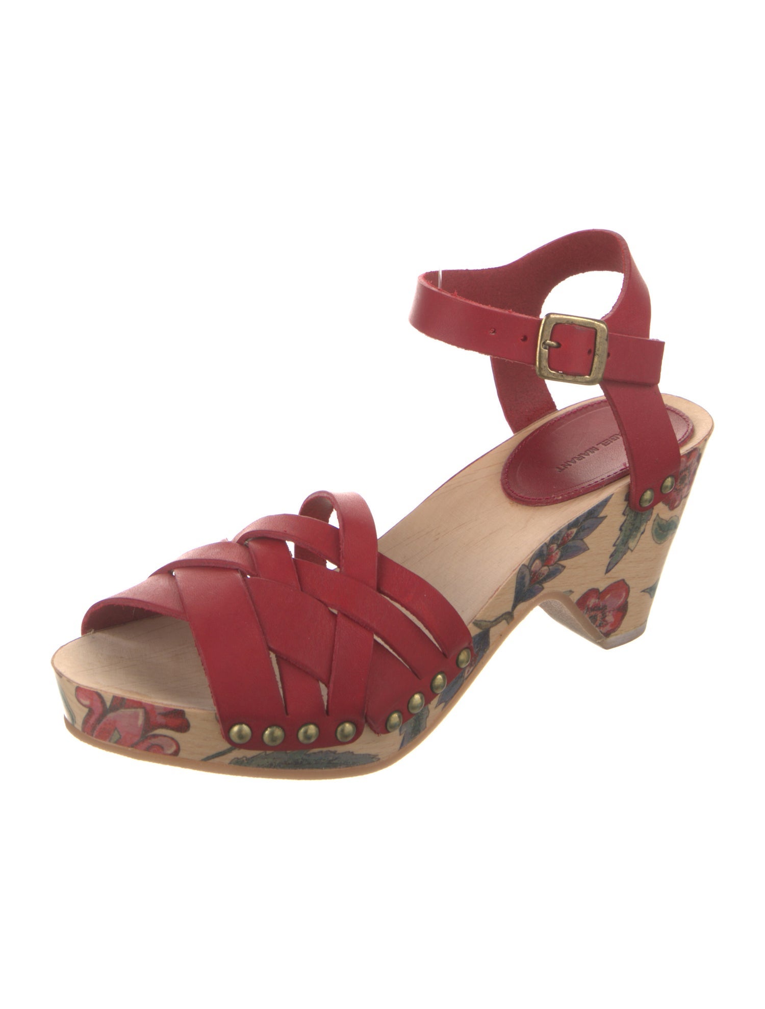 Isabel Marant Leather Floral Print Sandals