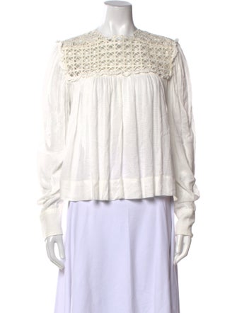 Isabel Marant Mock Neck Long Sleeve Blouse