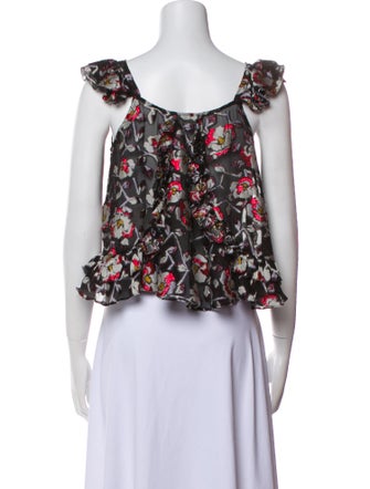 Isabel Marant Silk Floral Print Crop Top