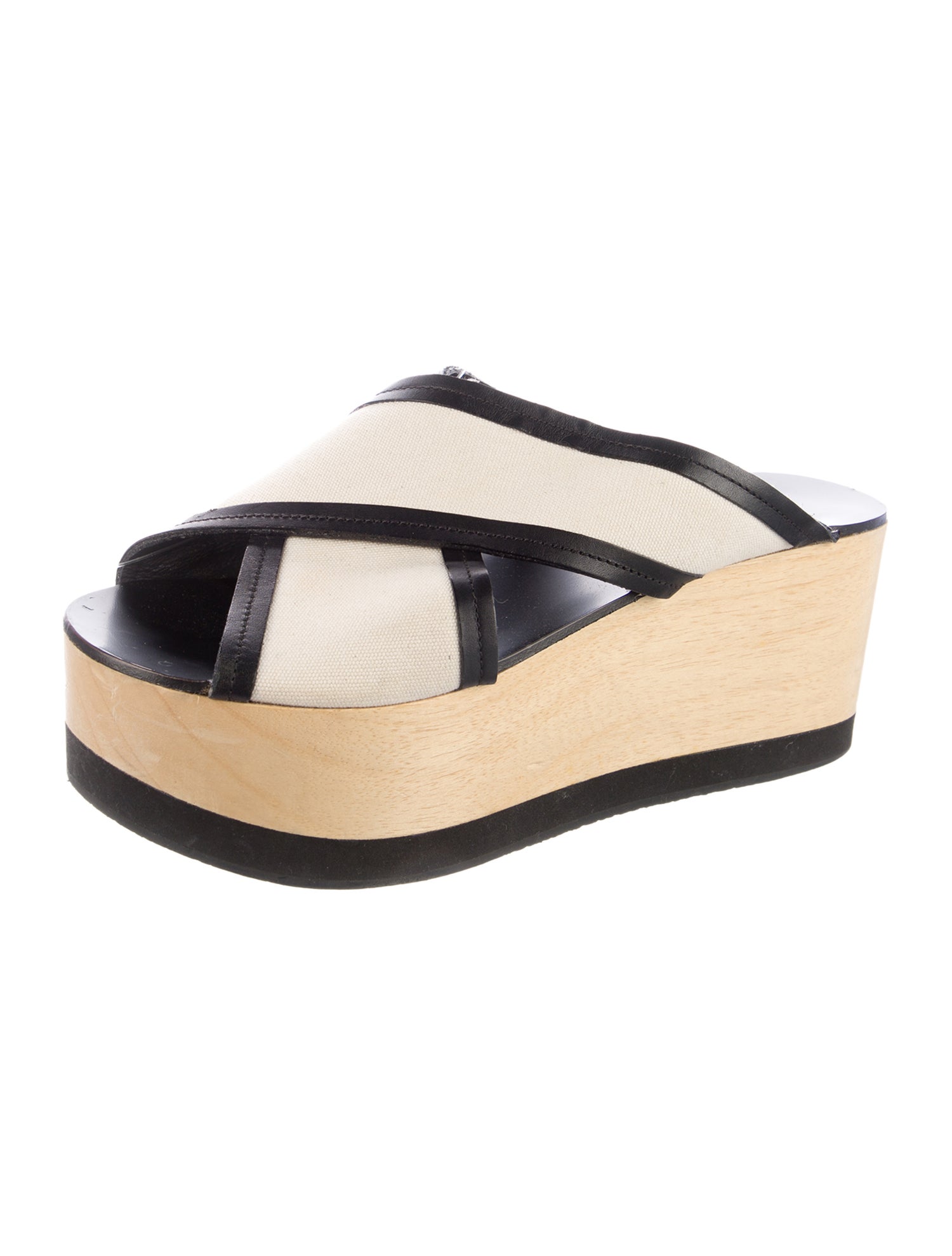 Isabel Marant Canvas Colorblock Pattern Slides