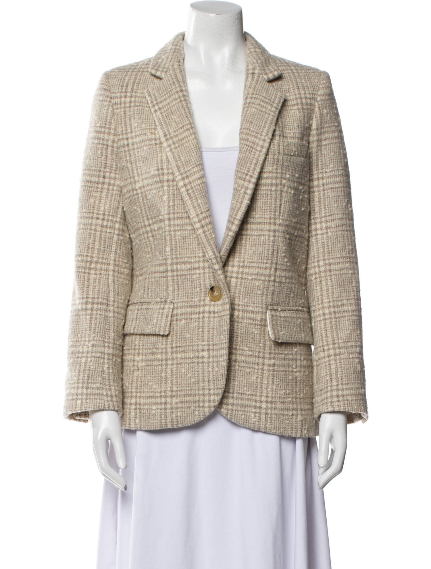 Isabel Marant Wool Plaid Print Blazer