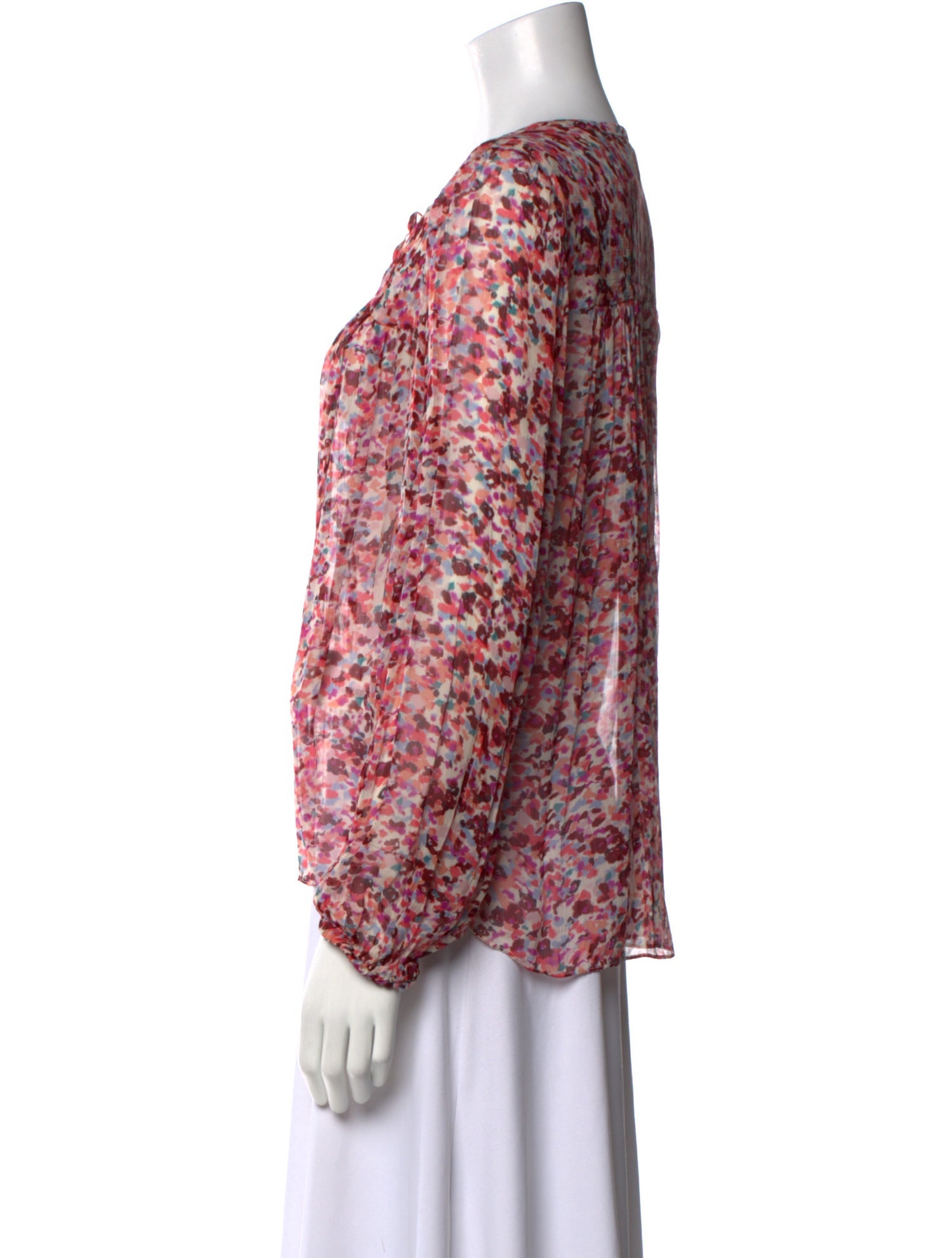 Isabel Marant Floral Print Tie Neck Blouse