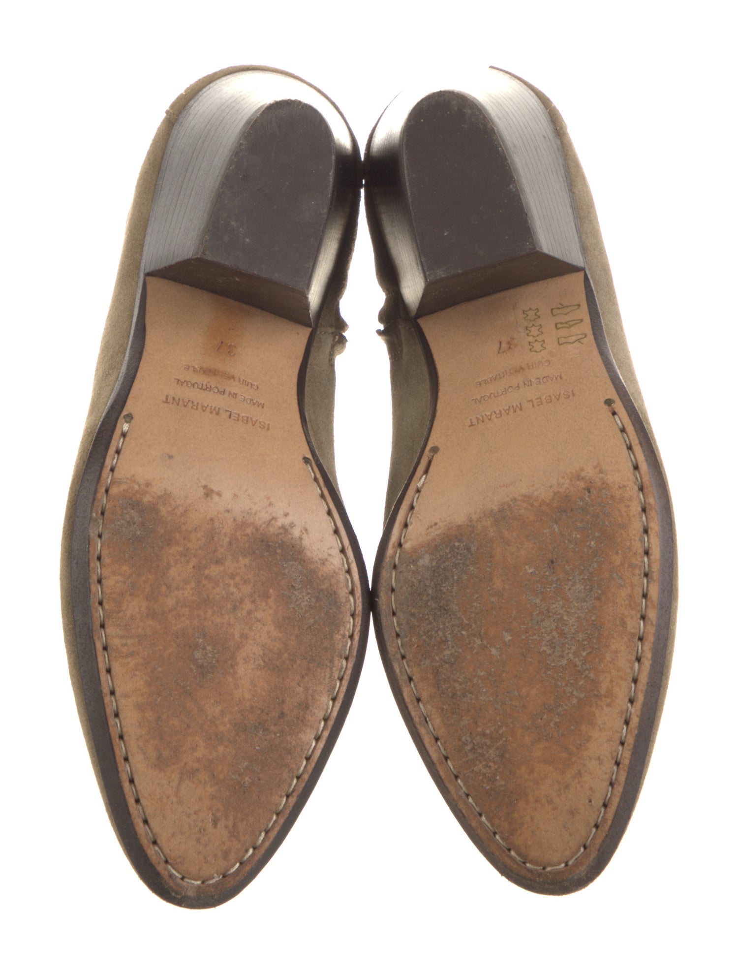 Isabel Marant Suede Leather Trim Embellishment Western Boots