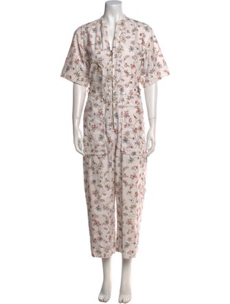 Isabel Marant Printed V-Neck Jumpsuit