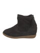 Isabel Marant Suede Lasercut Accents Wedge Sneakers