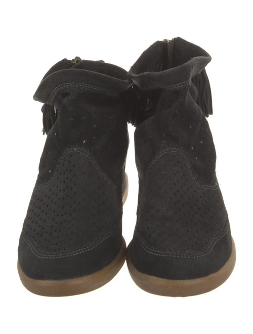 Isabel Marant Suede Lasercut Accents Wedge Sneakers