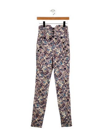Isabel Marant Floral Print Skinny Leg Pants