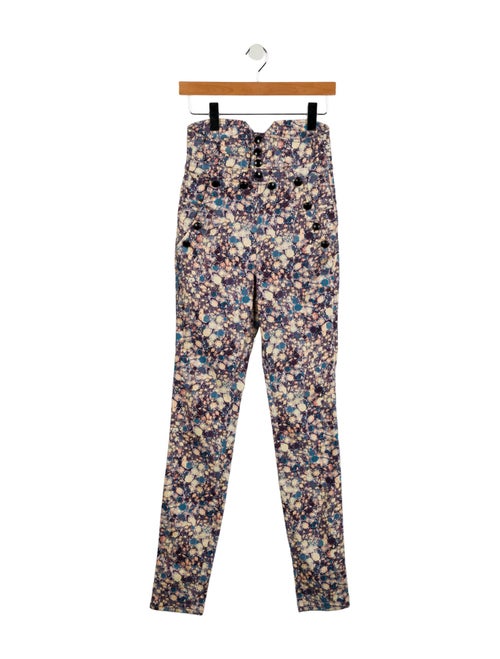 Isabel Marant Floral Print Skinny Leg Pants