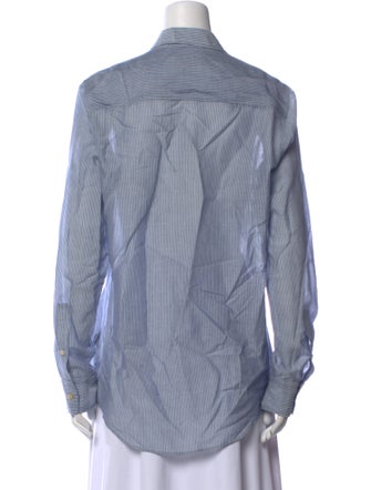 Isabel Marant Striped Long Sleeve Button-Up Top