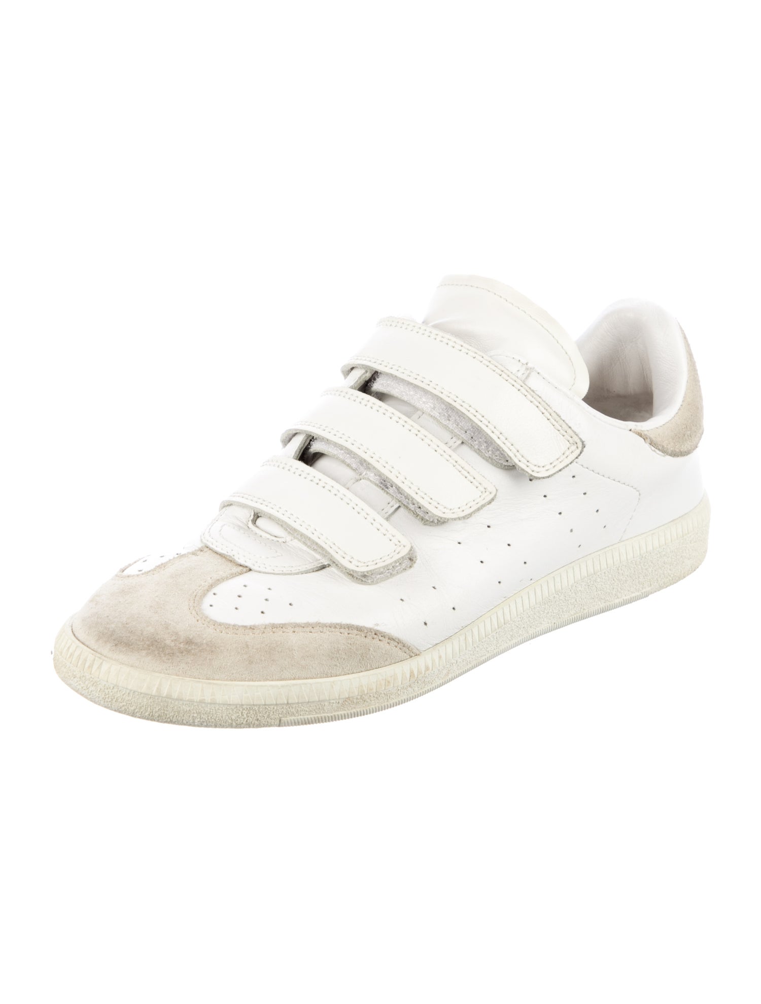 Isabel Marant Leather Colorblock Pattern Sneakers