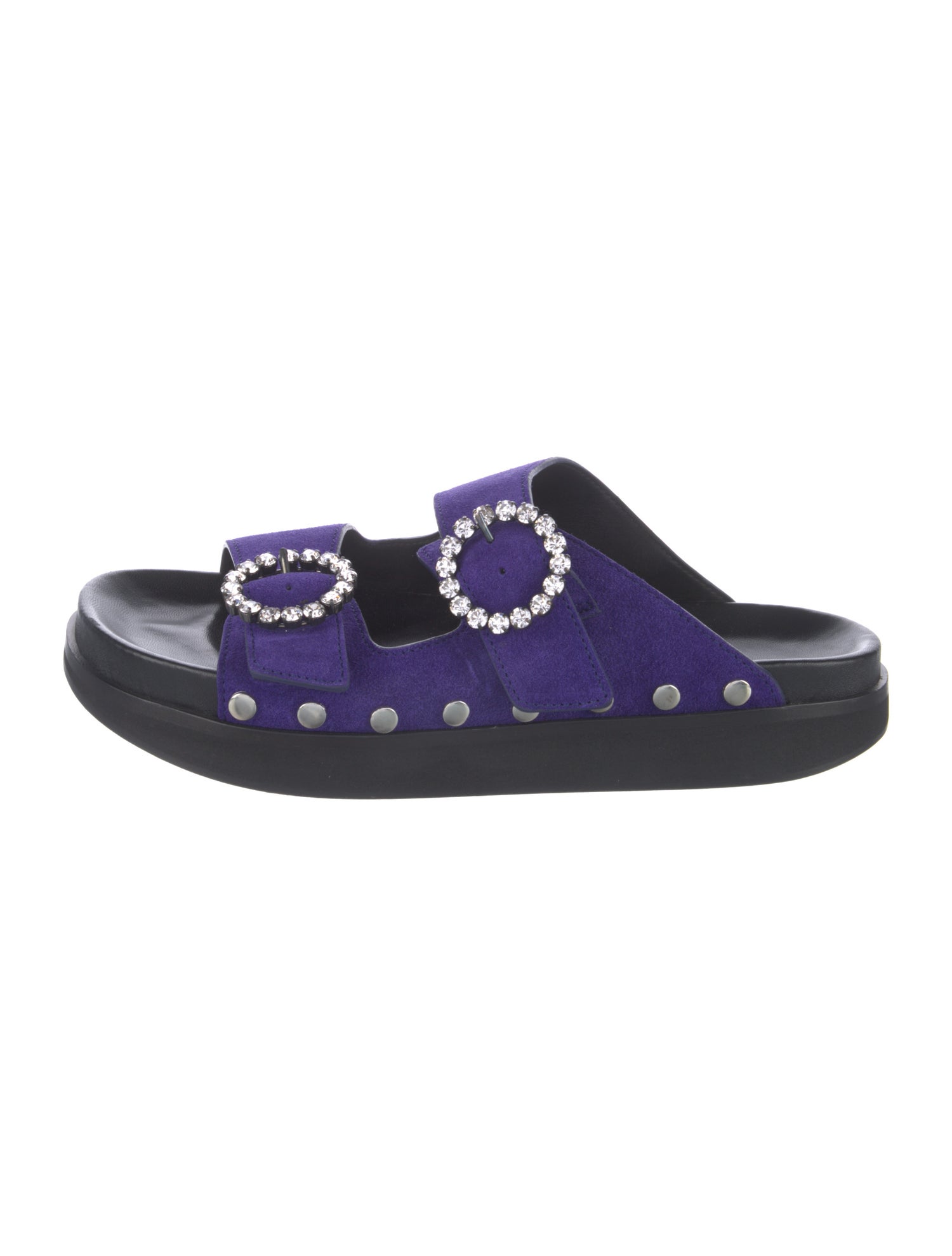 Isabel Marant Suede Floral Print Slides