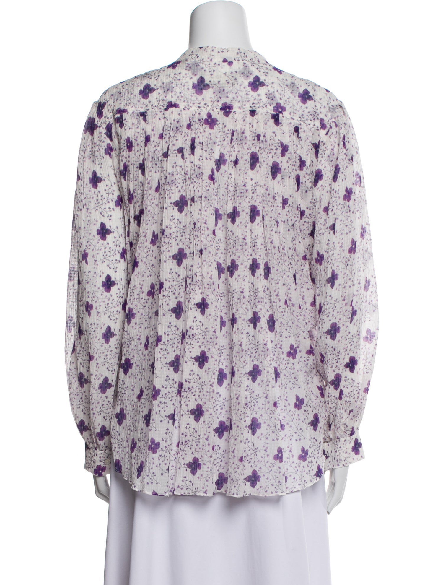 Isabel Marant Floral Print Mock Neck Blouse