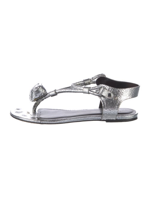 Isabel Marant Leather Distressed Accents T-Strap Sandals