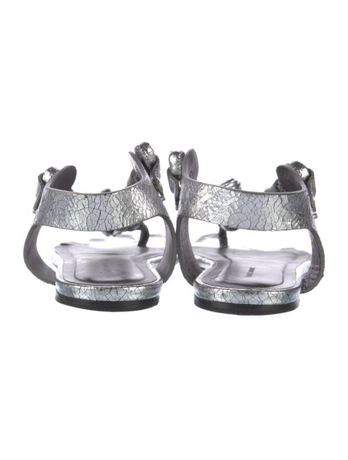 Isabel Marant Leather Distressed Accents T-Strap Sandals