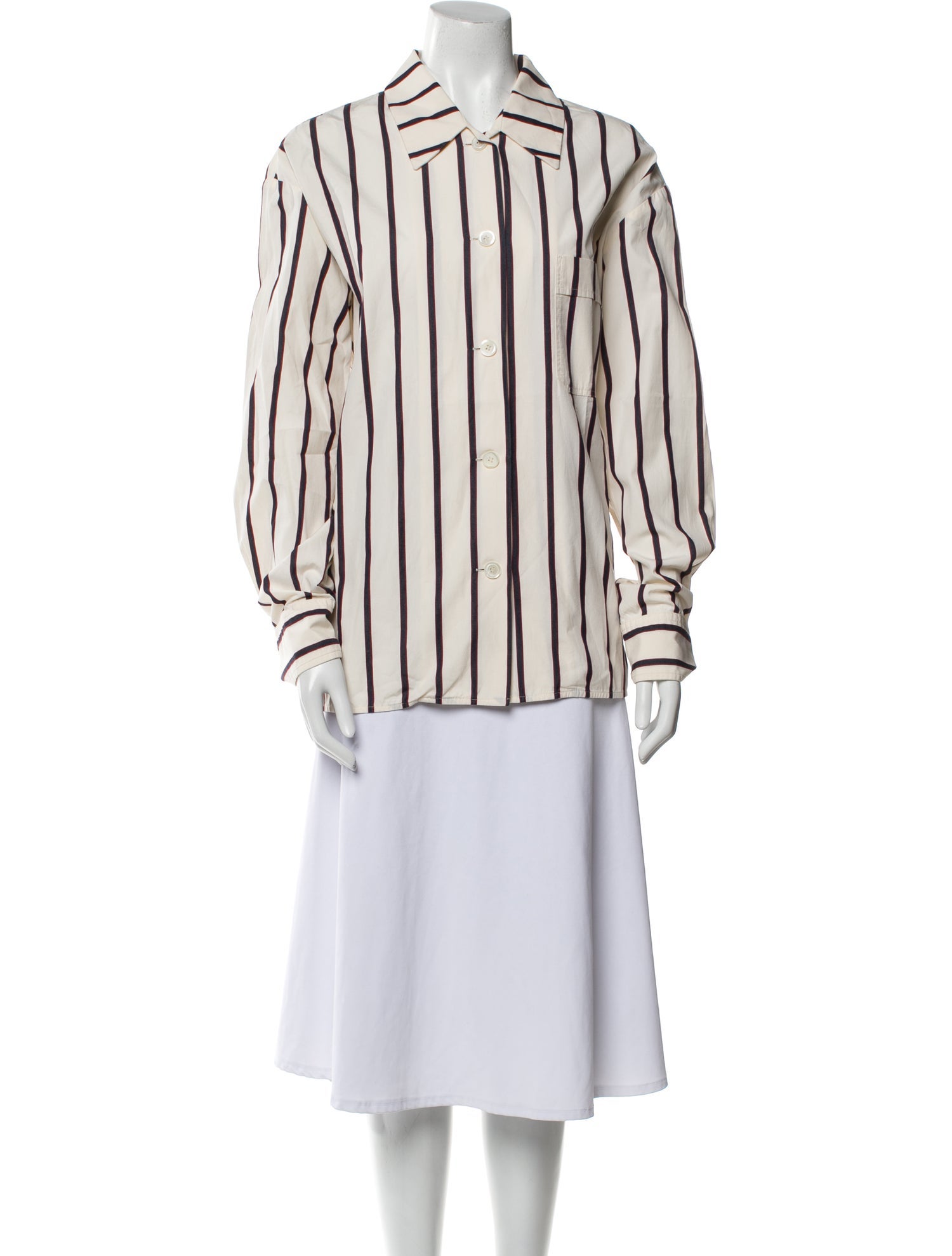 Isabel Marant Striped Long Sleeve Button-Up Top