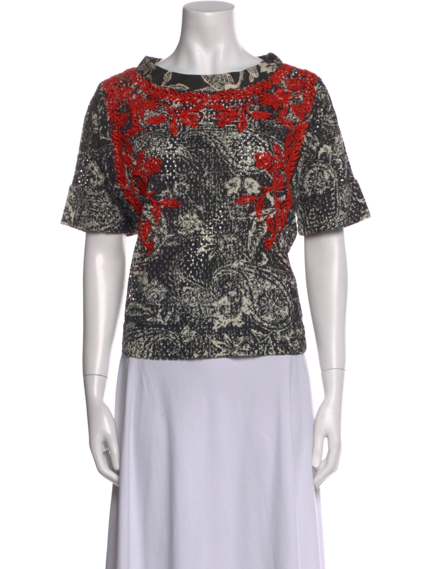Isabel Marant Printed Bateau Neckline Top