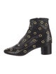 Isabel Marant Leather Polka Dot Print Lace-Up Boots