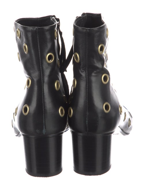 Isabel Marant Leather Polka Dot Print Lace-Up Boots