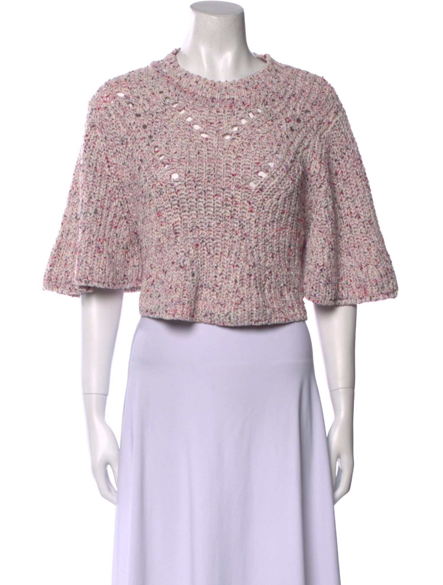 Isabel Marant Floral Print Crew Neck Crop Top
