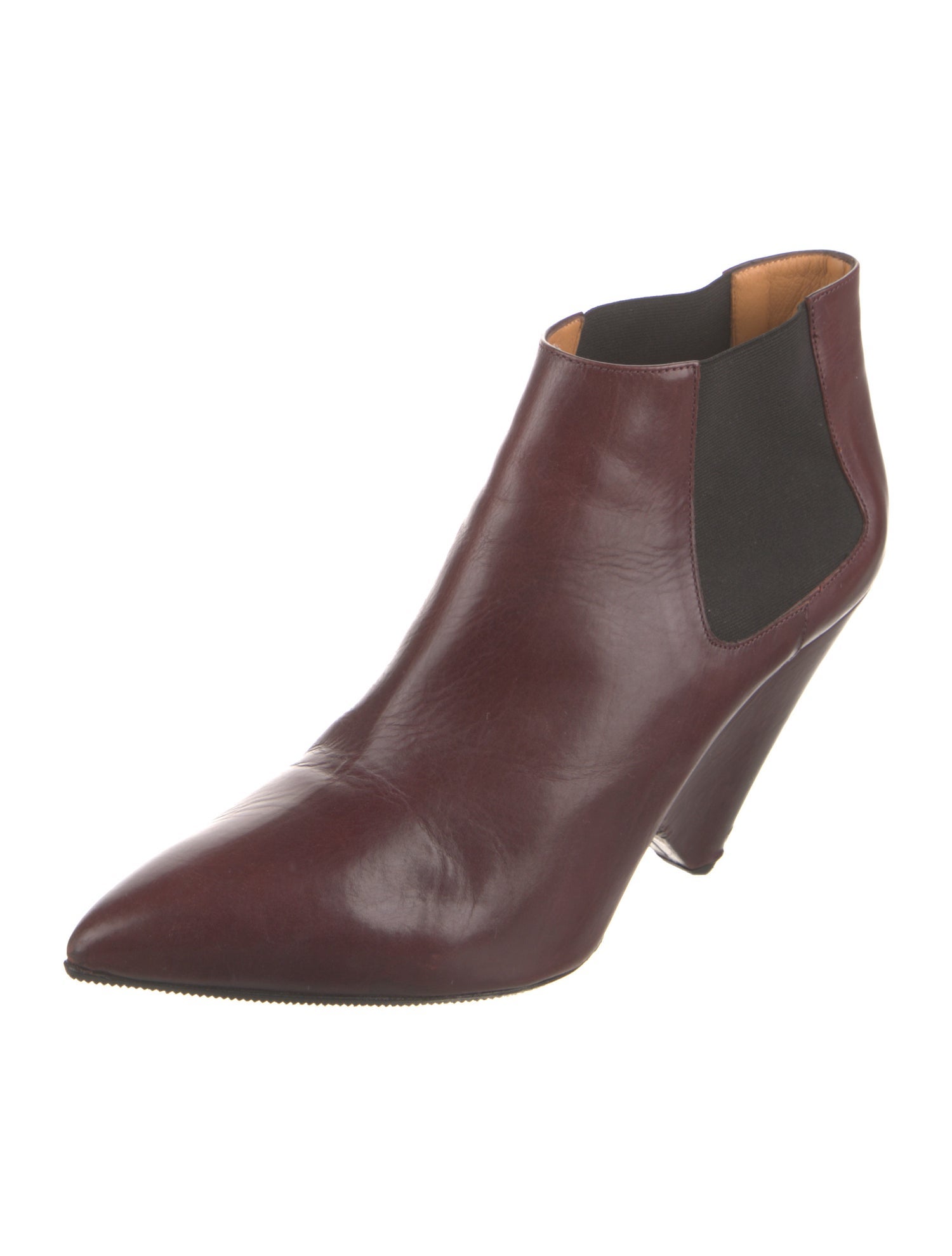 Isabel Marant Leather Colorblock Pattern Chelsea Boots