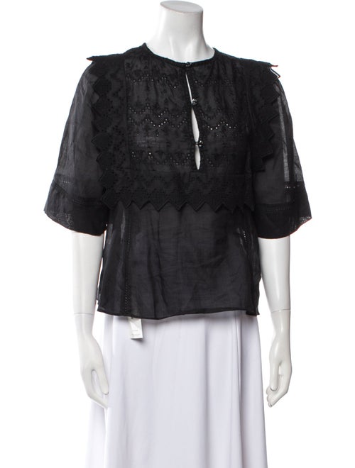 Isabel Marant Crew Neck Three-Quarter Sleeve Blouse