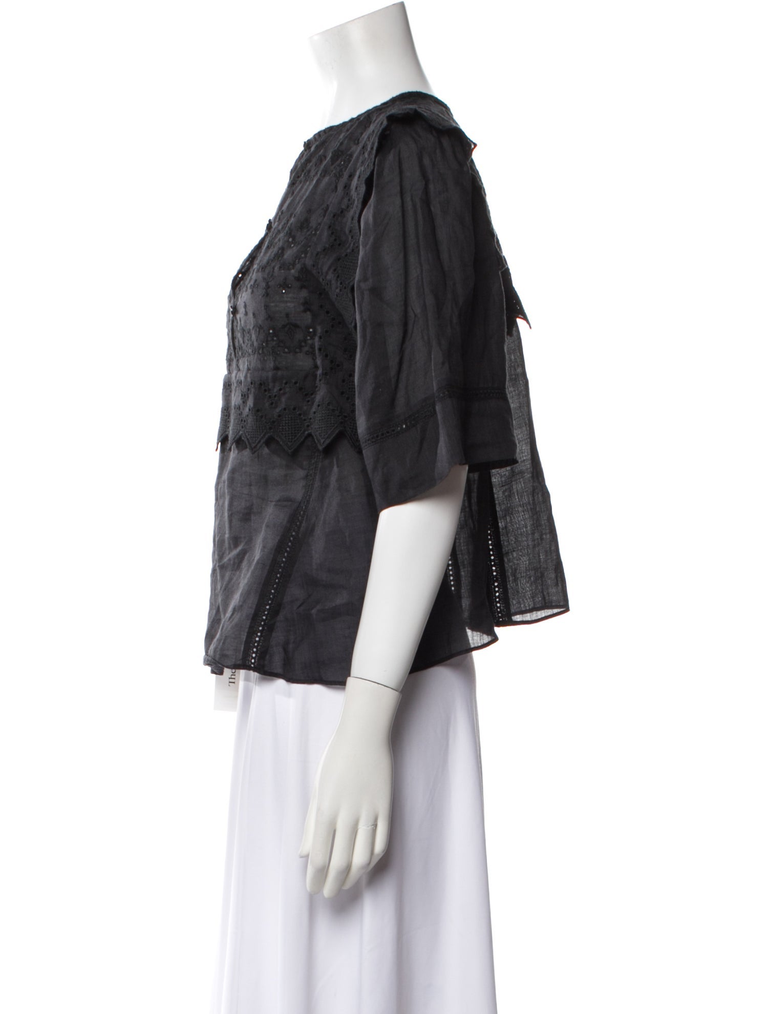 Isabel Marant Crew Neck Three-Quarter Sleeve Blouse