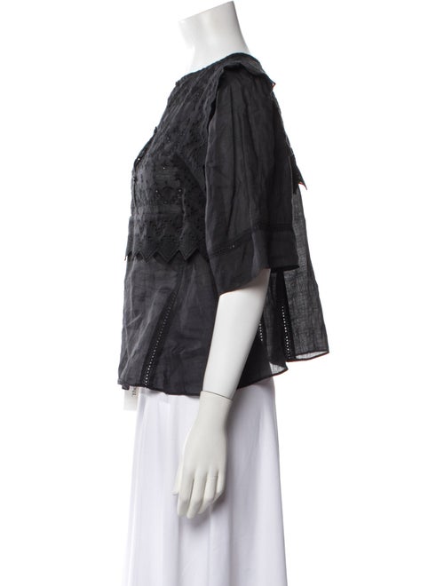 Isabel Marant Crew Neck Three-Quarter Sleeve Blouse